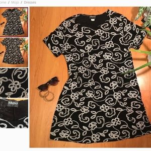 Vintage black & white pattern dress